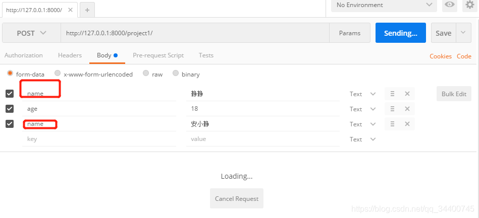 使用postman发送post请求