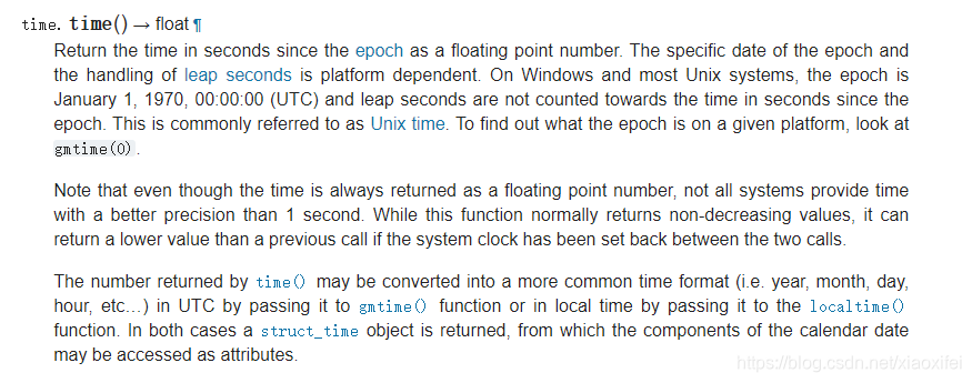 Python time 模块time 函数的时间单位_python time.time()单位-CSDN博客