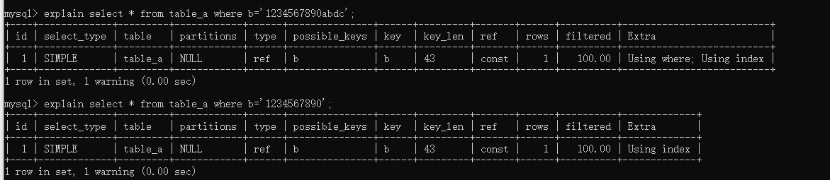 mysql explain中的名词解释