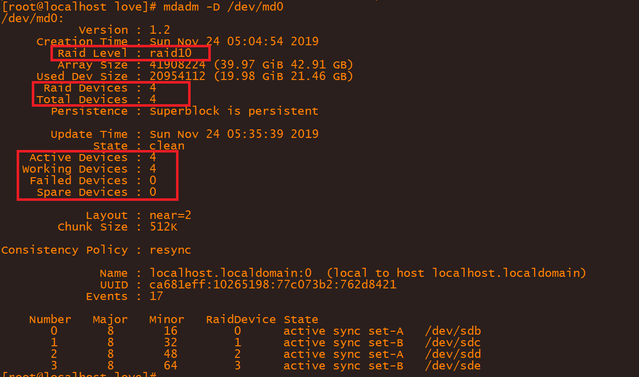 linux平台raid10配置笔记