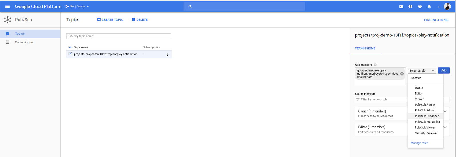 Description of settings