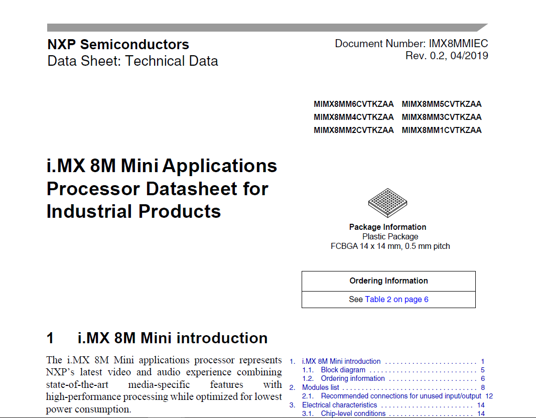 i.MX 8M Mini Applications Processor Datasheet for Industrial Products ...