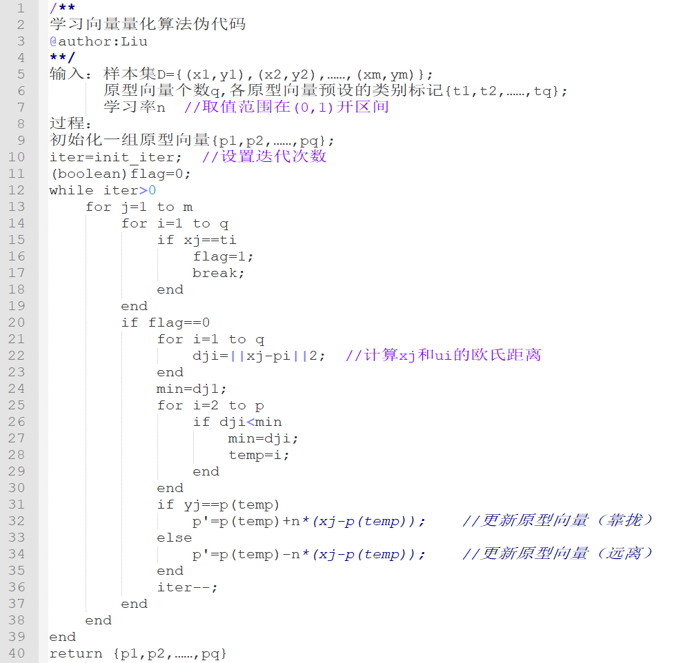 学习向量量化算法伪代码_学习向量量化算法 伪代码-CSDN博客