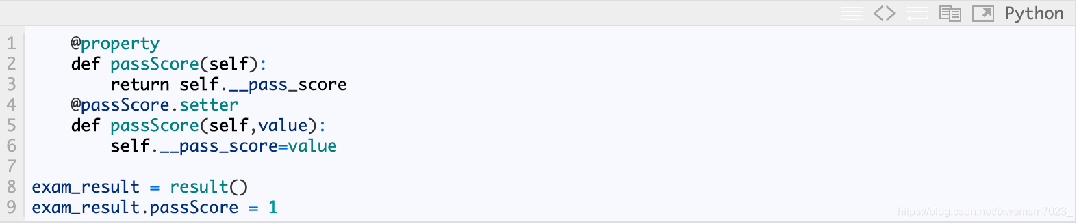 Python中@property和@*.setter装饰器的详细用法_python property setter必须一起-CSDN博客