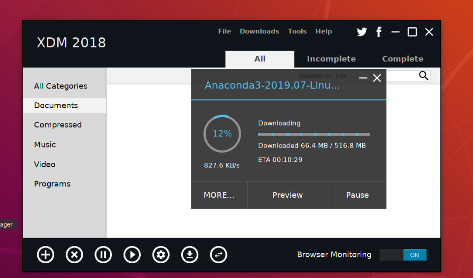 Ubuntu 安装 XDM 2018 ( Xtreme Download Manager 2018 )