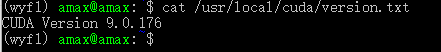 输入cat /usr/local/cuda/version.txt  可查看cuda版本，我这里是9.0