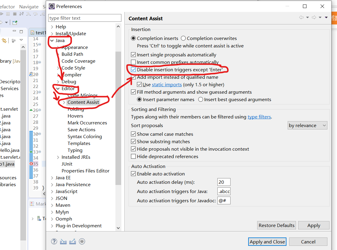 eclipse cancel any key to auto-complete function - Programmer Sought