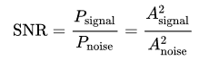 信号功率和噪声功率之比，也是信号幅度和噪声幅度的平方之比