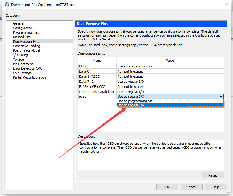 Error (176310): Can't place multiple pins assigned to pin location Pin ...