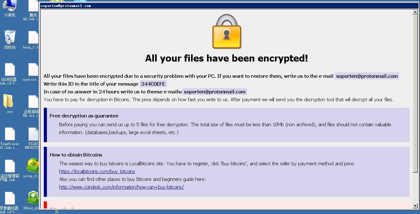 All your files have been encrypted