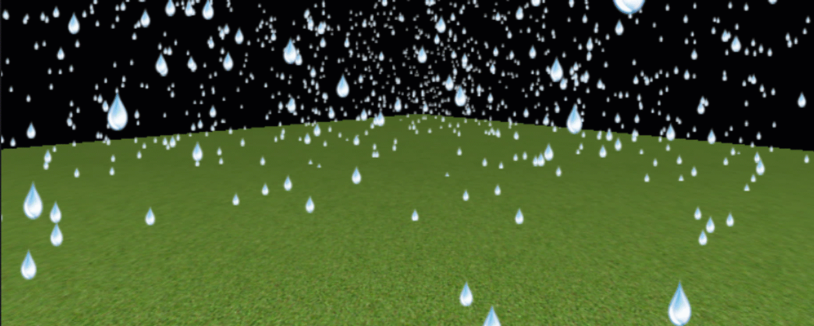 js精灵模型sprite模拟下雨效果_// 创建一个组表示所有的雨滴 var