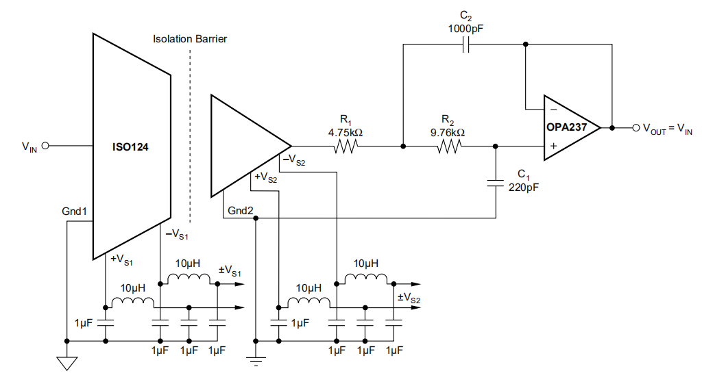 器件 — ISOLATION AMPLIFIER — ISO124 Precision Lowest Cost ISOLATION