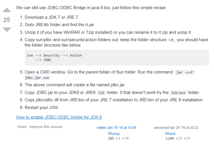 sun jdbc odbc jdbcodbcdriver download