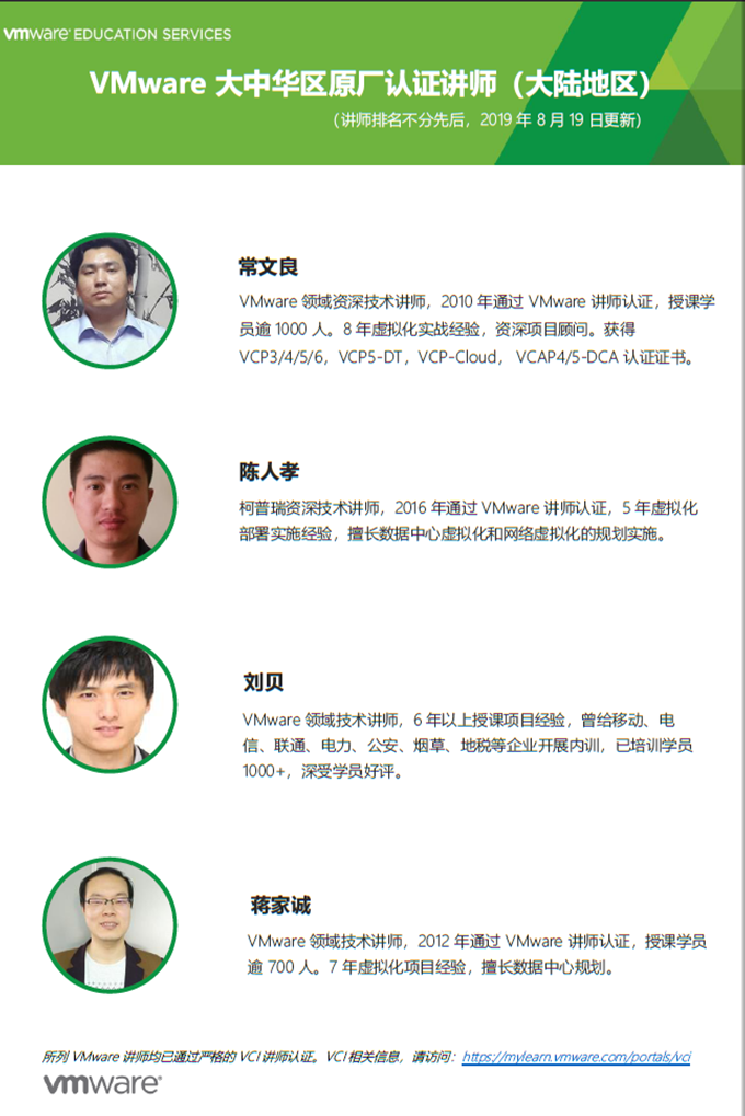 VMware 大中华区原厂认证讲师（大陆地区）2019-8-19 更新_vmware认证讲师-CSDN博客