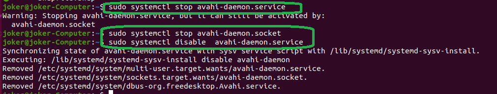 Ubuntu avahi daemon отключить