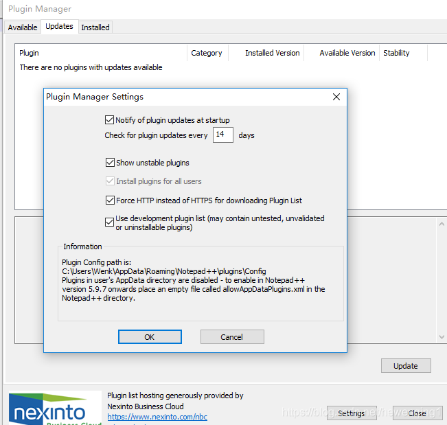 Notepad++ Plugin Manager无法加载插件并显示no new plugins available_@Wenk的博客-CSDN ...