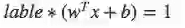 (label*(w^Tx+b)=1)