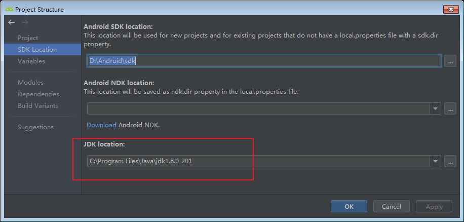 android studio module not specified