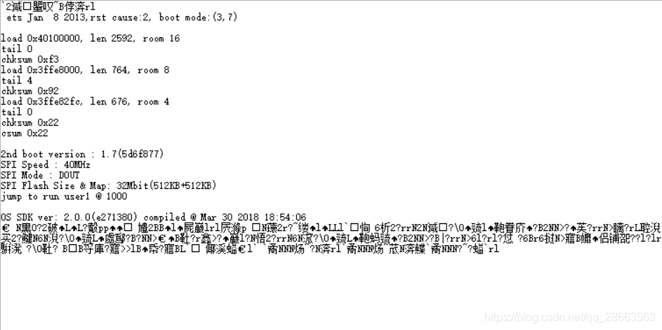 使用默认波特率74880串口打印产生乱码