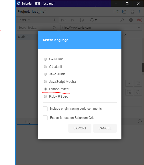 selenium IDE 新版的使用（代码导出修改使用unite test）_selenium ide导出-CSDN博客