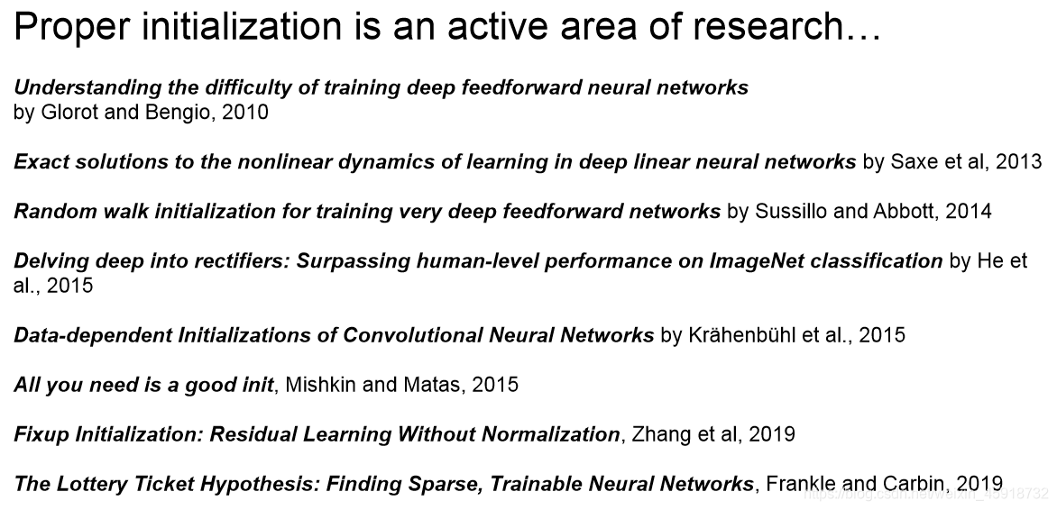 更多适合的权重初始化研究论文