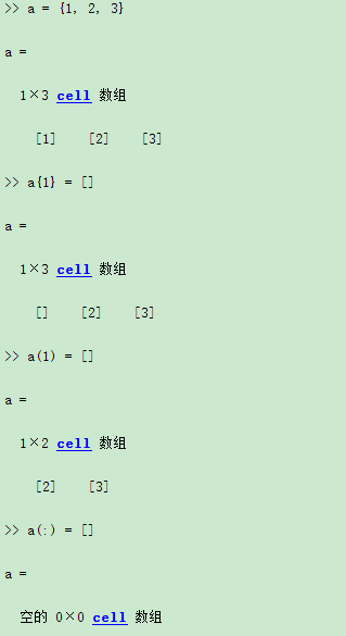Matlab：元胞（cell）
