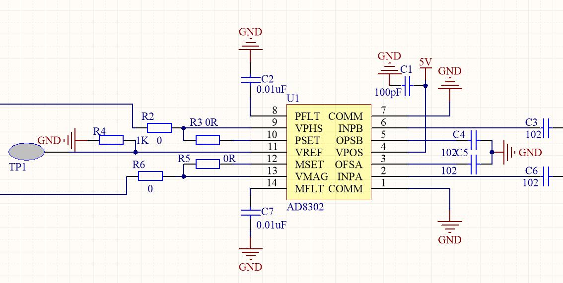 ad8302幅度相位检测鉴幅鉴相器解调对数放大器原理图pcb