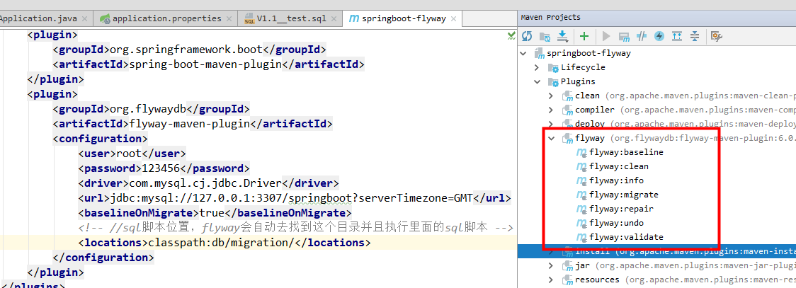 spring boot flyway properties