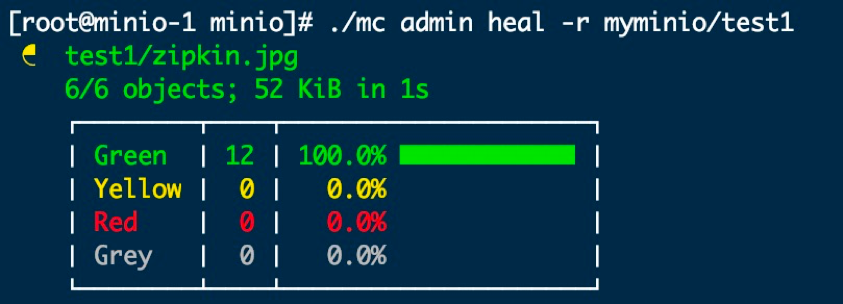 objects on minio server     usage:   mc admin heal[flags]target