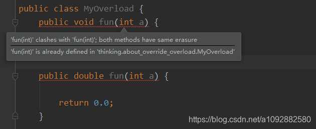 01. Overload same return value different from the parameter list