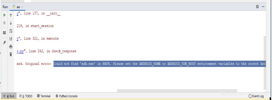 python appium genymotion 运行时报错could not find adb exe in path liufuren620的博客 csdn博客