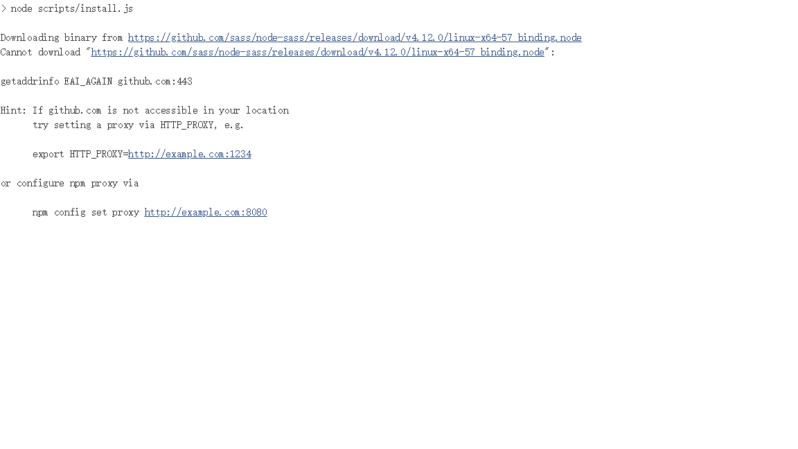 解决内网环境中node Sass不能下载从而导致构建失败的问题 W先生 程序员宝宝 程序员宝宝