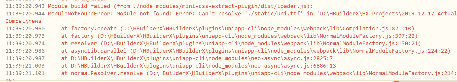 Module build failed (from ./node_modules/mini-css-extract-plugin/dist ...
