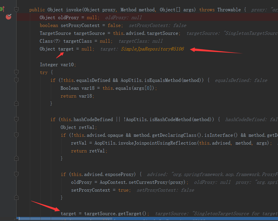 target对象就是生成的动态代理对象