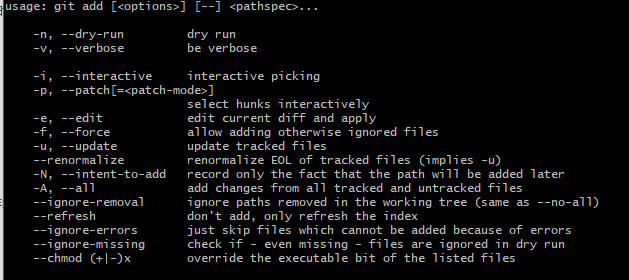 git add 命令修饰符
