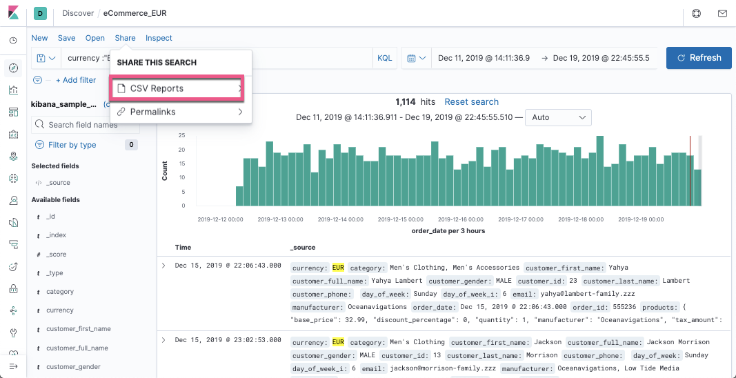 export csv from elasticsearch