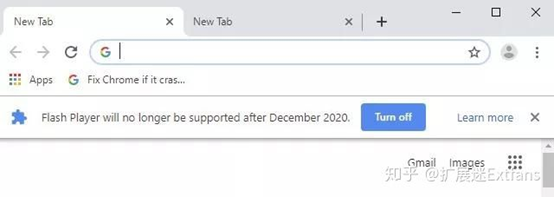 chrome浏览器在2020年不在支持Flash