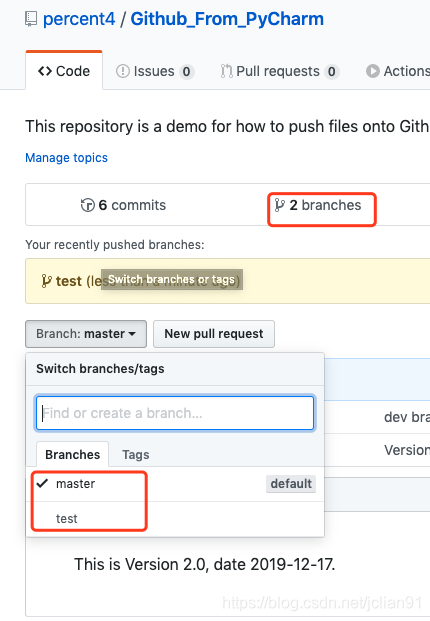 Github项目上已经有两个项目了