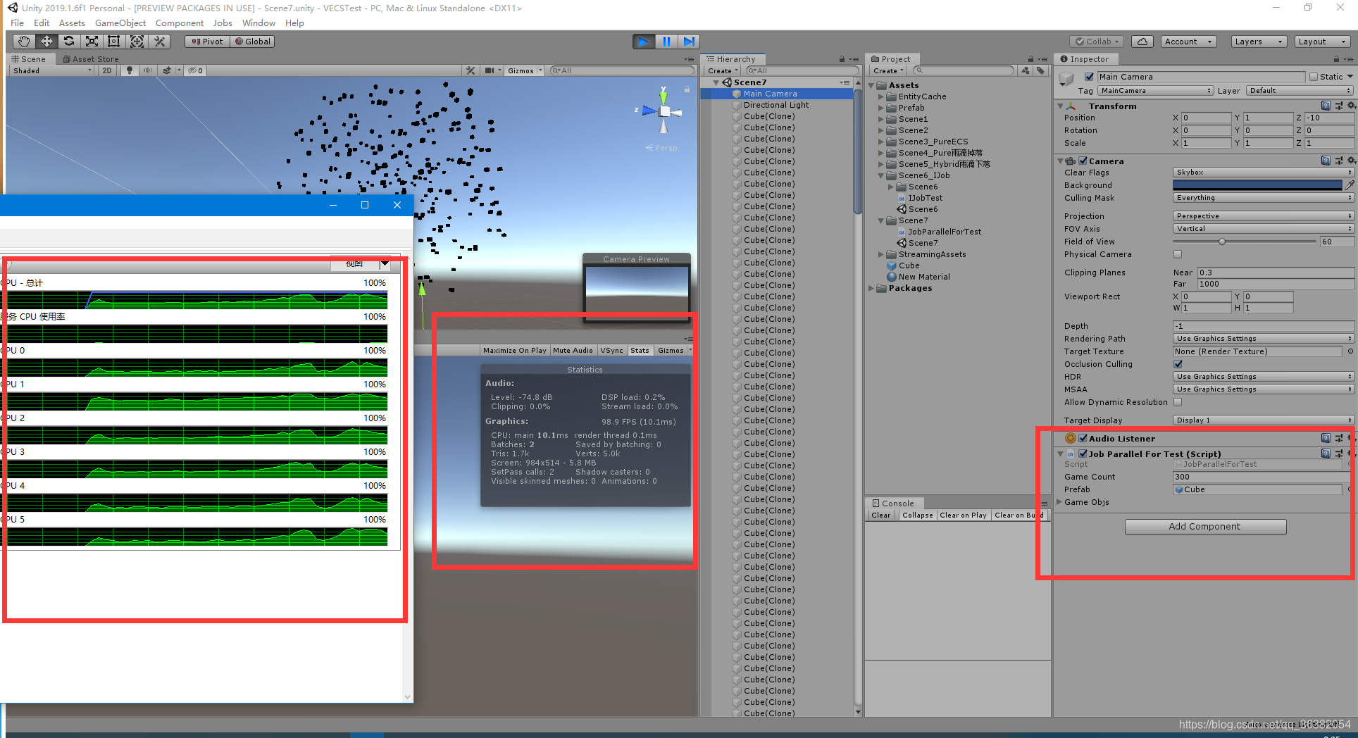 UnityECS学习日记八:Unity Job System 之 IJobParallelFor 多线程并行化_unity ...
