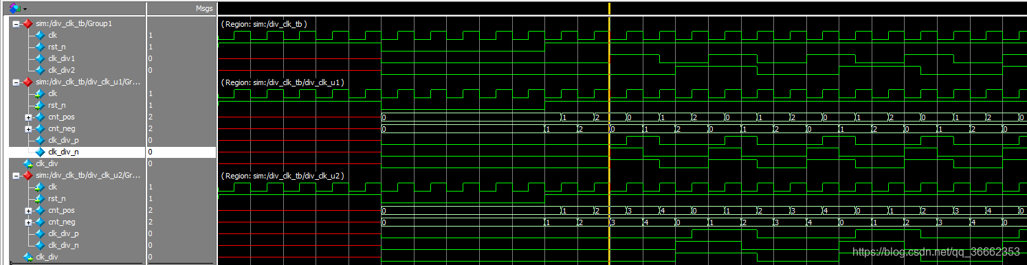 3分频和5分频仿真结果