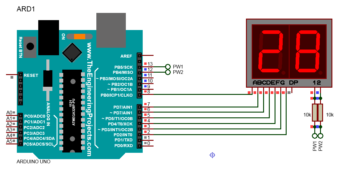 proteus仿真arduino控制两位数码管_proteus模拟arduino数码管-CSDN博客