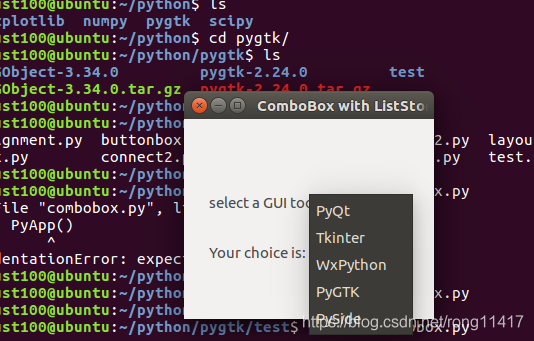 【python】【Linux】PyGTK模块的使用-PyGTK ComboBox类 【十五】_python gtkcombox程序-CSDN博客