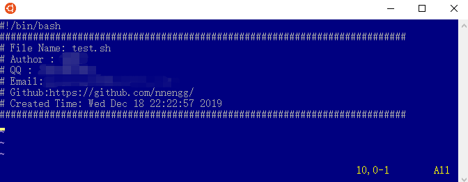 创建脚本文件时的自定义信息