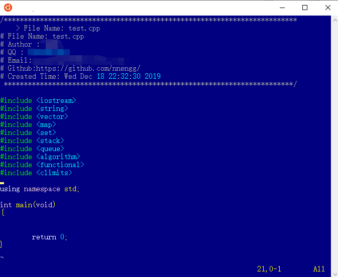 创建源文件时的自定义信息