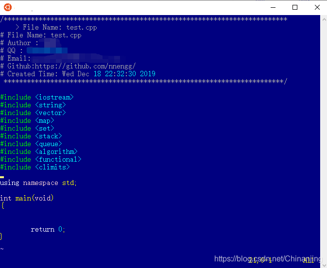 创建源文件时的自定义信息
