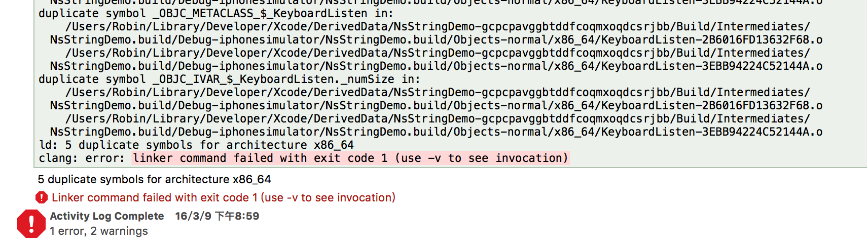 linker command failed with exit code 1 (use -v to see invocation)-CSDN博客