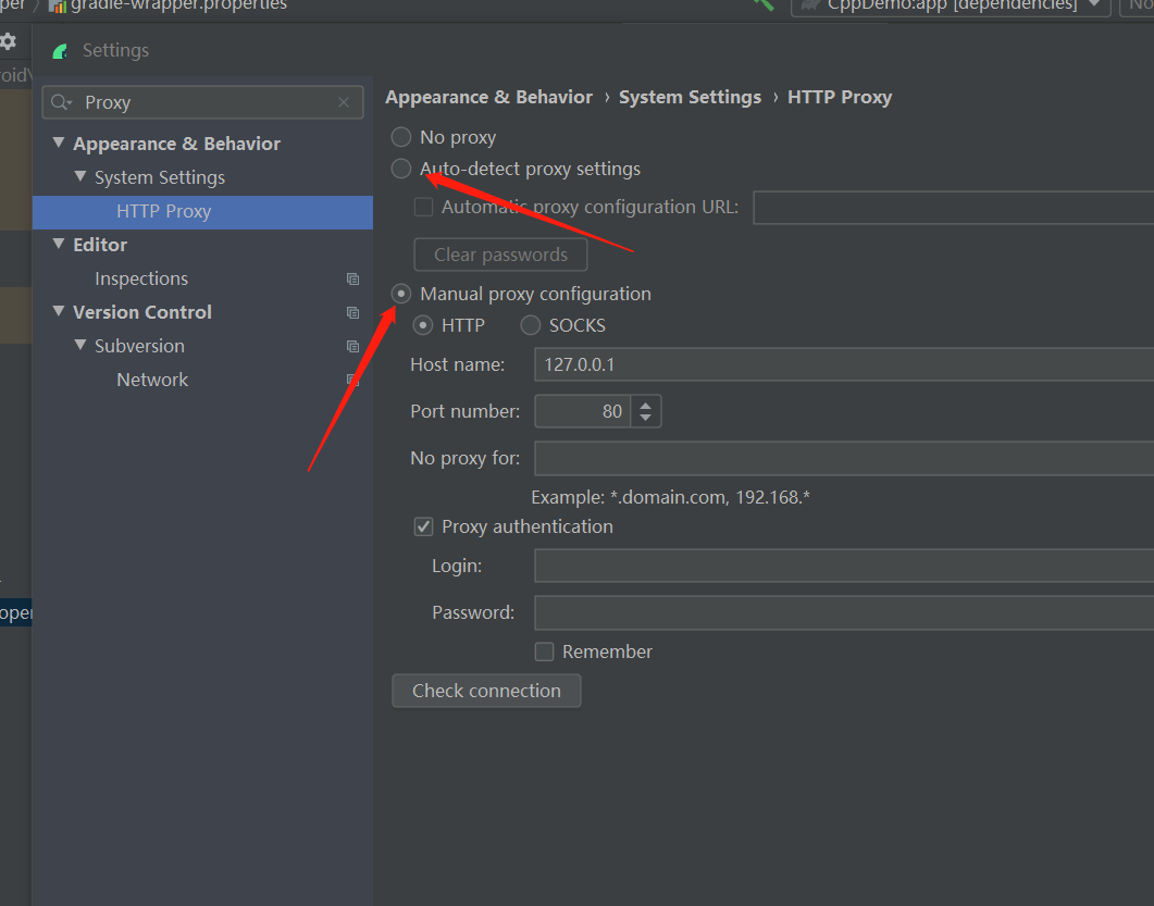 AndroidStdio 同步项目报 Unable to tunnel through proxy. Proxy returns "HTTP
