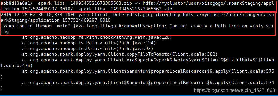 java.Lang.IlLegalArgumentException: Can not create a Path from an empty ...