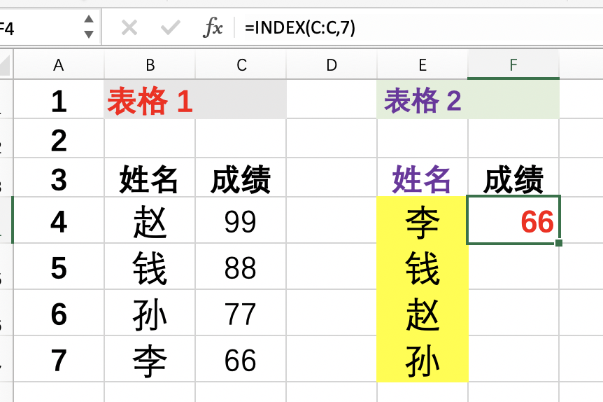 Excel表格操作技巧——查找引用操作（INDEX+MATCH函数）_怎么用index函数查找另一个表格的结果-CSDN博客