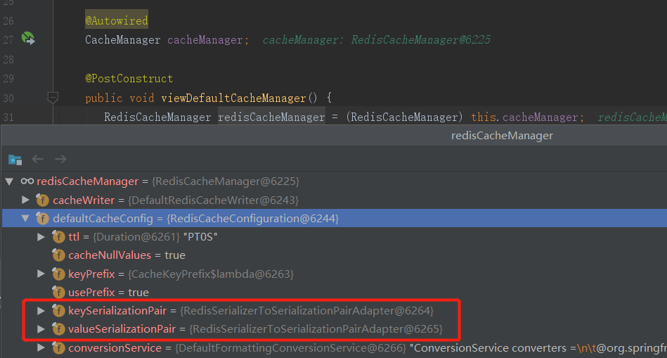 此处正是SpringBoot的缓存默认配置键值序列化配置
